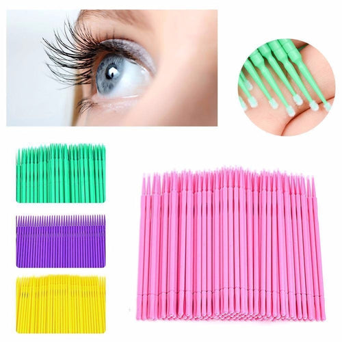 100Pcs/bag Disposable Micro Brush Eyelashes Extension Individual Lash Removing Swab Pro Micro Brush For Eyelash Extension Tools