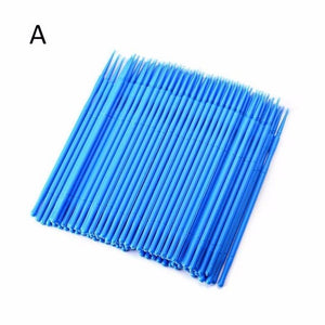 100Pcs/bag Disposable Micro Brush Eyelashes Extension Individual Lash Removing Swab Pro Micro Brush For Eyelash Extension Tools