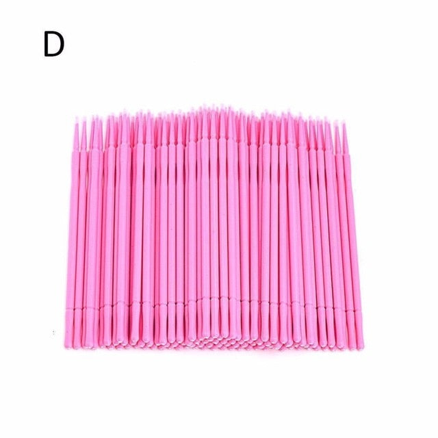 100Pcs/bag Disposable Micro Brush Eyelashes Extension Individual Lash Removing Swab Pro Micro Brush For Eyelash Extension Tools