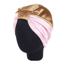 Load image into Gallery viewer, 6 Colors Satin Bonnet Salon Bonnet Night Hair Hat For Natural Curly Hair Double Elastic Bathing Sleep Women Head Cover Wrap Hat