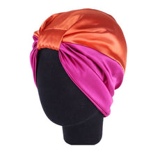 Load image into Gallery viewer, 6 Colors Satin Bonnet Salon Bonnet Night Hair Hat For Natural Curly Hair Double Elastic Bathing Sleep Women Head Cover Wrap Hat