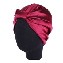 Load image into Gallery viewer, 6 Colors Satin Bonnet Salon Bonnet Night Hair Hat For Natural Curly Hair Double Elastic Bathing Sleep Women Head Cover Wrap Hat