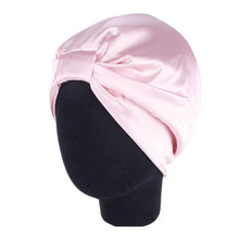 Load image into Gallery viewer, 6 Colors Satin Bonnet Salon Bonnet Night Hair Hat For Natural Curly Hair Double Elastic Bathing Sleep Women Head Cover Wrap Hat