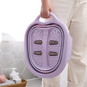 Foldable Footbath plain foaming massage bucket Plastic foot bath basin large heightening footbath fording barrel Reduce Pressure
