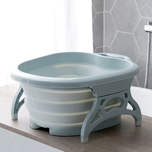 Foldable Footbath plain foaming massage bucket Plastic foot bath basin large heightening footbath fording barrel Reduce Pressure