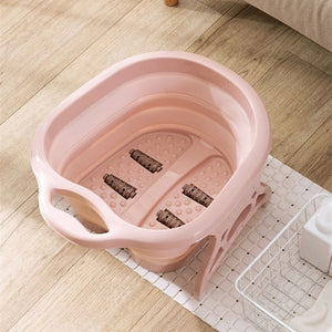 Foldable Footbath plain foaming massage bucket Plastic foot bath basin large heightening footbath fording barrel Reduce Pressure
