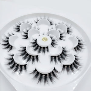 7 pairs/1box mink eyelashes natural long 3d mink eyelash extension hand made false lashes makeup eyelashes for beauty