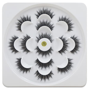 7 pairs/1box mink eyelashes natural long 3d mink eyelash extension hand made false lashes makeup eyelashes for beauty