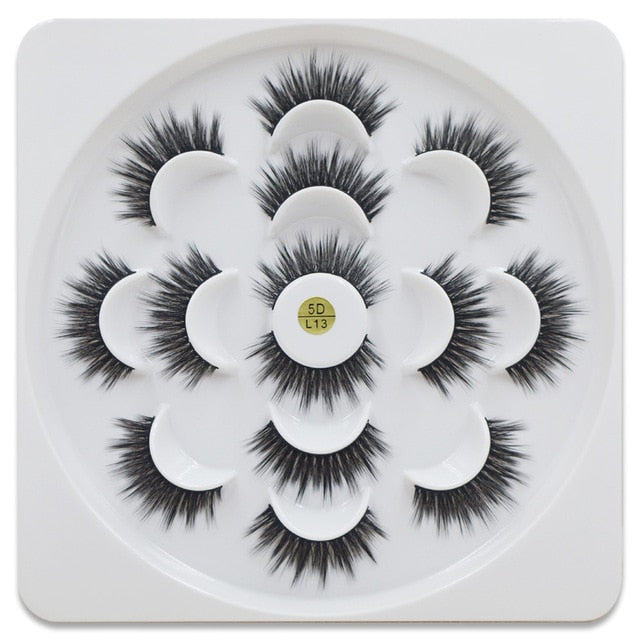 7 pairs/1box mink eyelashes natural long 3d mink eyelash extension hand made false lashes makeup eyelashes for beauty