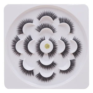 7 pairs/1box mink eyelashes natural long 3d mink eyelash extension hand made false lashes makeup eyelashes for beauty