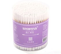 Load image into Gallery viewer, 200pcs/Lot Bamboo Handle Stick Cotton Swabs Candy Color Thread Dual-head Cotton Swabs Stick Makeup Tools Personal Hygiene Care