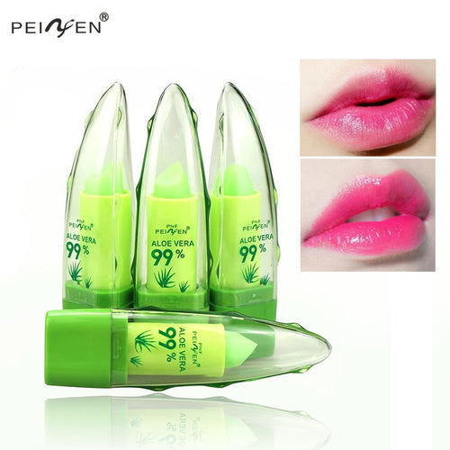 Hot Makeup Aloe Vera Lipstick for Women Lips Care Moisturizer Nutritious Temperature Change Color Brand Lip Stick Balm Cosmetic