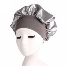 Load image into Gallery viewer, Women&#39;s Satin Solid Wide-brimmed Sleeping Hat Night Sleep Cap Hair Care Bonnet Nightcap For Women Men Unisex Cap bonnet de nuit