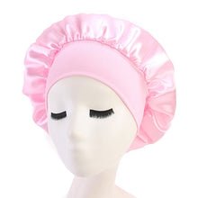 Load image into Gallery viewer, Women&#39;s Satin Solid Wide-brimmed Sleeping Hat Night Sleep Cap Hair Care Bonnet Nightcap For Women Men Unisex Cap bonnet de nuit