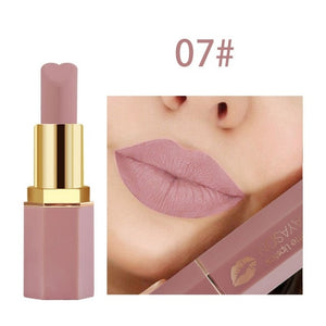 Brand Heart Shaped Lipstick 12 Color Velvet Sexy Nude Matte Lipstick Makeup Waterproof Lasting Metallic Beauty Lipsticks Makeup