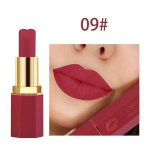 Brand Heart Shaped Lipstick 12 Color Velvet Sexy Nude Matte Lipstick Makeup Waterproof Lasting Metallic Beauty Lipsticks Makeup