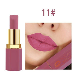 Brand Heart Shaped Lipstick 12 Color Velvet Sexy Nude Matte Lipstick Makeup Waterproof Lasting Metallic Beauty Lipsticks Makeup