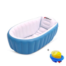 Load image into Gallery viewer, Portable Baby Bathtub Inflatable bath tub Children Tub Cushion Foot air pump warm winter keep Warm Folding Free Gift