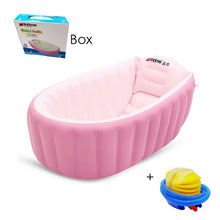 Load image into Gallery viewer, Portable Baby Bathtub Inflatable bath tub Children Tub Cushion Foot air pump warm winter keep Warm Folding Free Gift