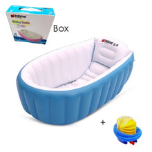 Load image into Gallery viewer, Portable Baby Bathtub Inflatable bath tub Children Tub Cushion Foot air pump warm winter keep Warm Folding Free Gift